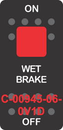 "WET BRAKE"  Black Switch Cap single Red Lens ON-OFF